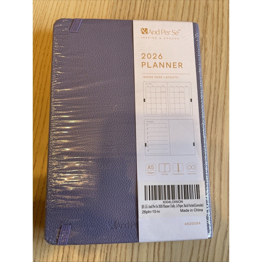 &And‎ Per Se 2026 Planner  Calendar Notebook Lavender - Picture 2 of 4